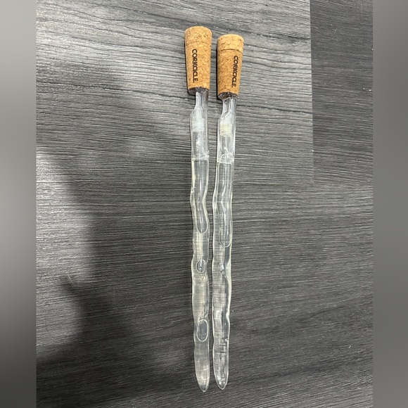 Corkcicle Other - Set of 2 Corkcicle Clear Wine Chillers with Cork Stoppers - new and never used